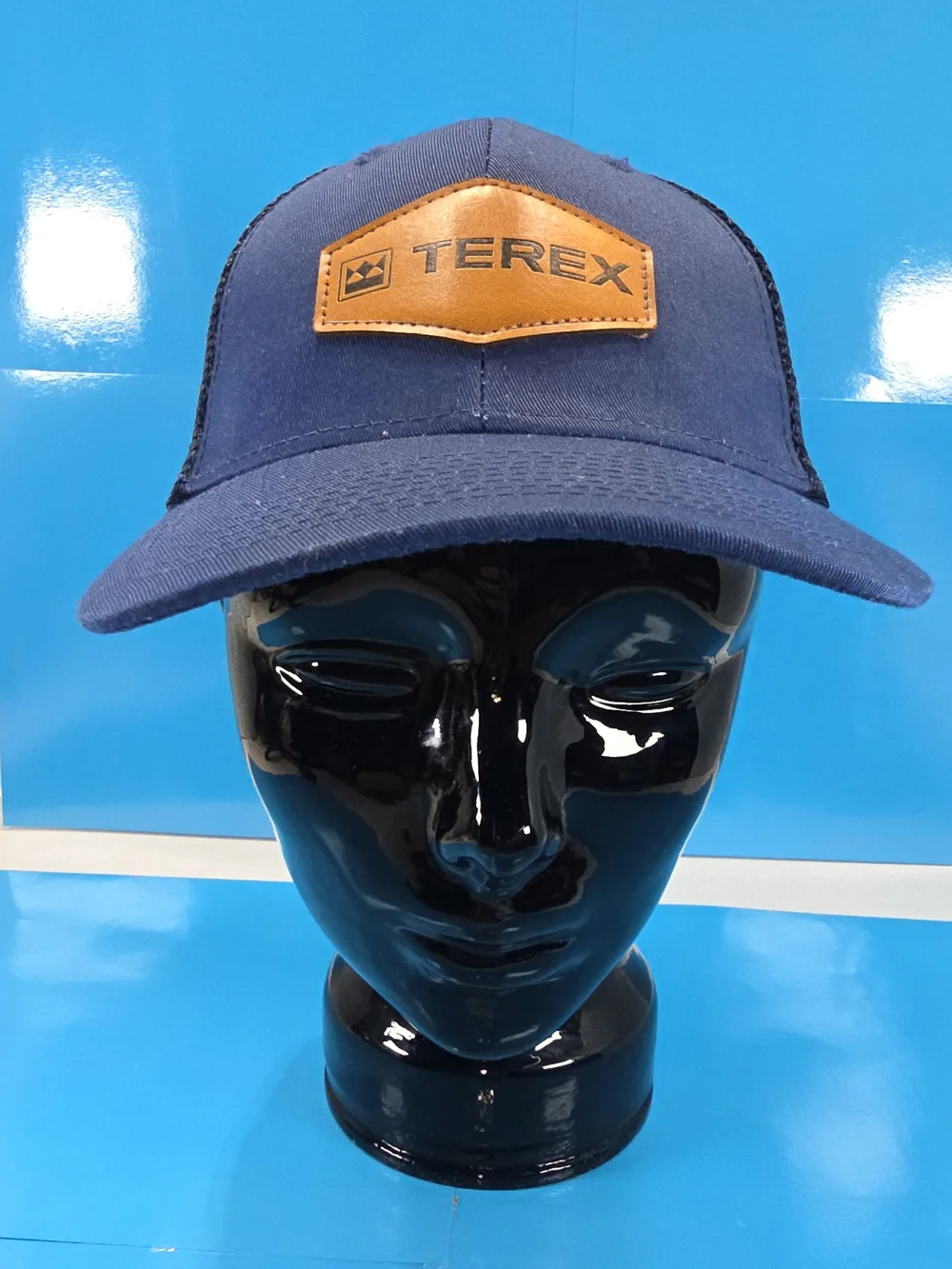 Men's Navy and Black Trucker Hat with Leather Patch